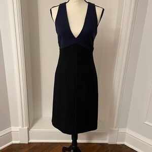 Whistles Wool Blend Black and Navy Dress